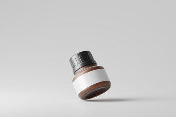 frosted amber glass bottle mockup