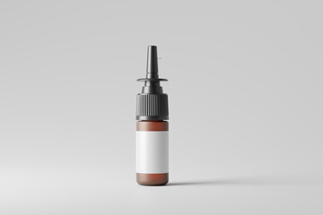 frosted amber glass nasal spray bottle mockup