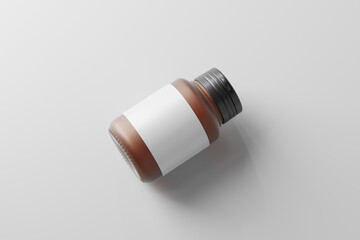 frosted amber glass medicine bottle mockup