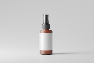 frosted amber glass spray bottle mockup