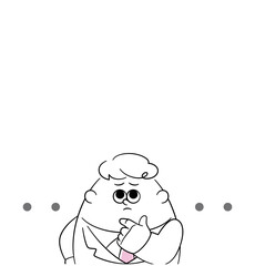 上を向いて考えるビジネスマン