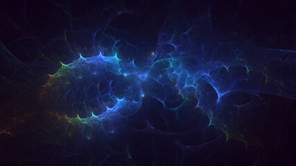 3D rendering abstract multicolor fractal light background