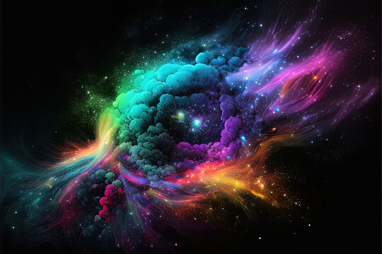 Neon star dust colorful background
