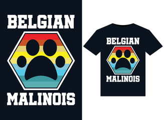 Belgian Malinois illustrations for print-ready T-Shirts design