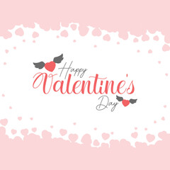 happy valentines day card wishes and pink background