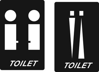 Toilet sign vector Man and woman silhouette