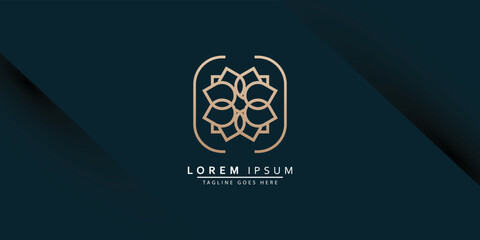 Hand Draw Vector Magnolia Flowers Logo Illustration. Floral Wreath. Botanical Floral Emblem With Typography © M.Designer