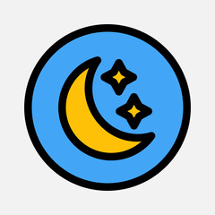 Night mode icon in filled line style about camera, use for website mobile app presentation