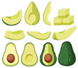 Isolated avocado fruit cartoon