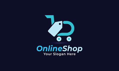 Online Shop Logo Designs Template, Vector Illustration