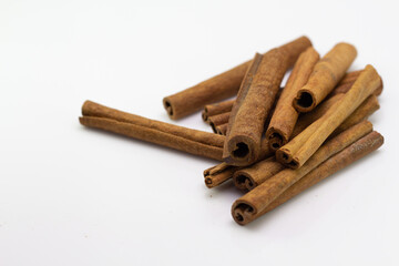 Cinnamon sticks isolated on white background