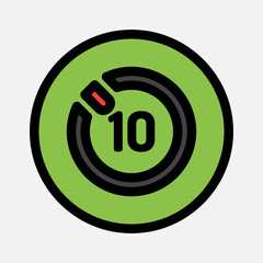 Obraz premium Timer ten second icon in filled line style about camera, use for website mobile app presentation