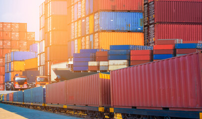 Fototapeta premium cargo port and transportation system