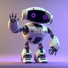 3D Robot Android AI Waving Hi