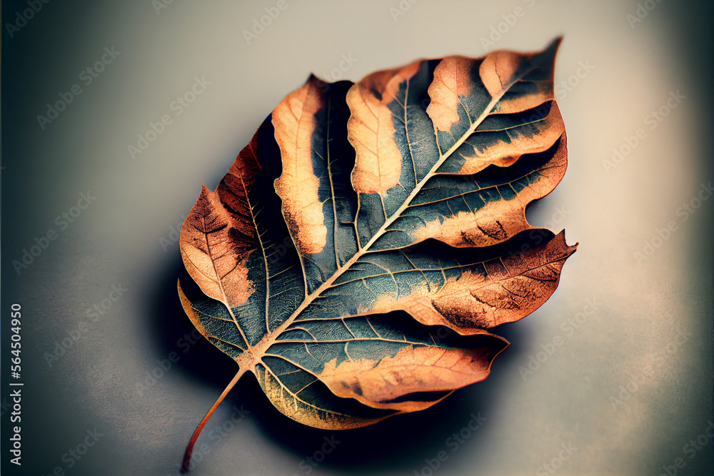 Poster beautiful abstract leaf in neon light. minimalism modern style concept. background pattern for desig