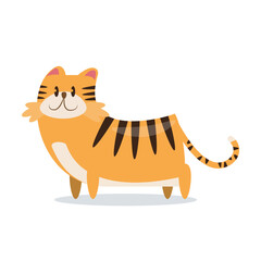 tiger cartoon character vector illustration