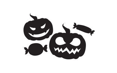 Halloween pumpkin and candy