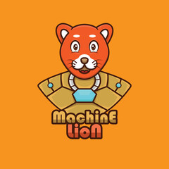 Mascot Logo Character lion machine cyborg