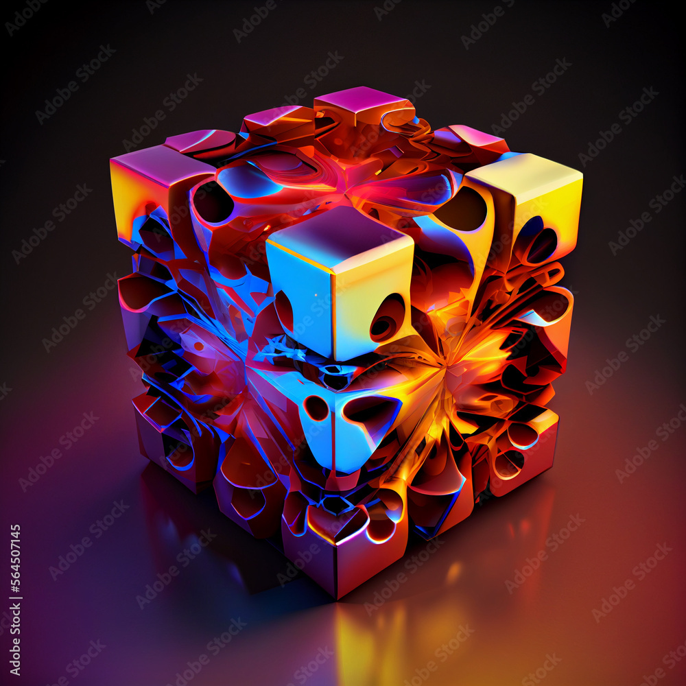 Poster beautiful abstract colourful background. starburst dynamic cube.