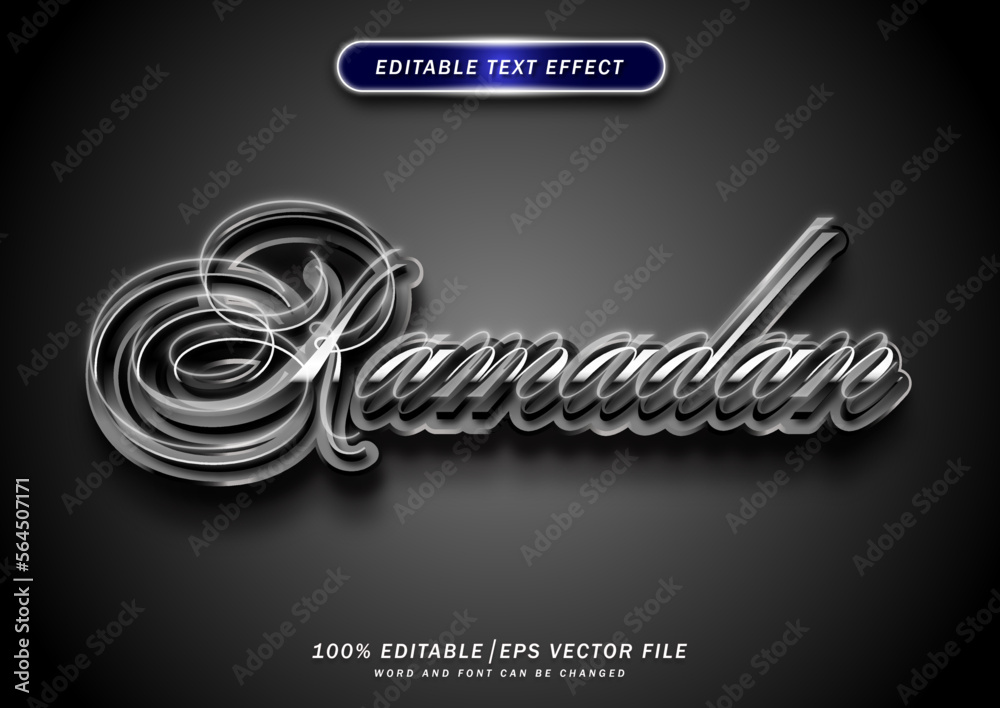 Fototapete Luxury Ramadan kareem text effect. editable mockup font. text style effect.