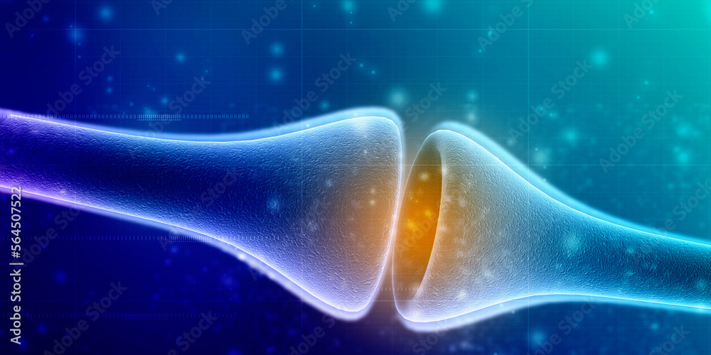 Canvas Prints synapse and neuron cells sending electrical chemical signals. 3d rendering