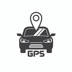 illustration of gps car, gps tracker, vector art.
