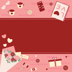 Valentine element, Decoretive thing about Love concept with space for text