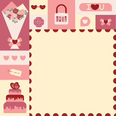 Valentine element, Decoretive thing about Love concept with space for text