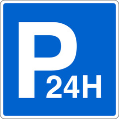道路標識　24時間駐車場のアイコン