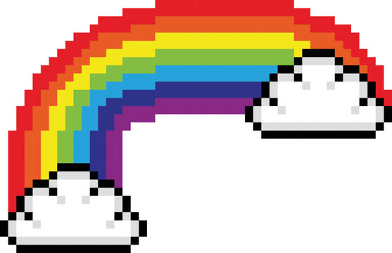 Rainbow pixel art vector image