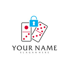 Padlock Domino logo vector template, Creative Domino logo design concepts