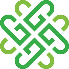 Green logo design geometric shape vector