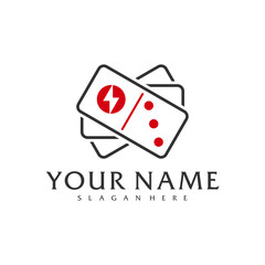 Electric Domino logo vector template, Creative Domino logo design concepts