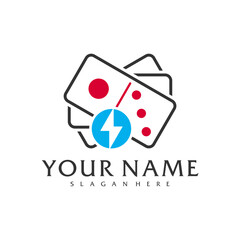 Electric Domino logo vector template, Creative Domino logo design concepts