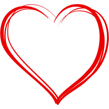 Red heart icon symbol for valentines day