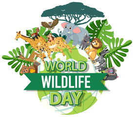 Obraz na płótnie Canvas World Wildlife Day Banner