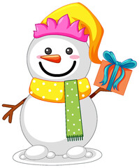 Isolated cute Christmas snowman