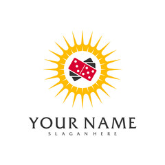 Fototapeta premium Sun Domino logo vector template, Creative Domino logo design concepts