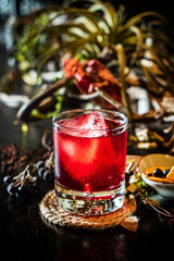 winter cocktail in the bar