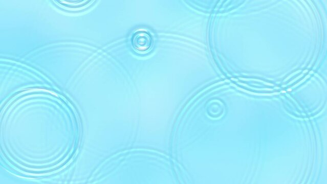 water drop waves video background Up close, top view, Slow motion various waves of the water surface animation video 4K