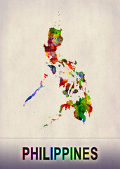 Philippines Map in Watercolor