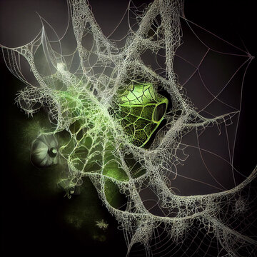 Web and net of artifactial intelligence , created with Generative AI technology.