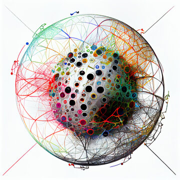 Web and net of artifactial intelligence , created with Generative AI technology.