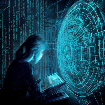 Web and net of artifactial intelligence , created with Generative AI technology.