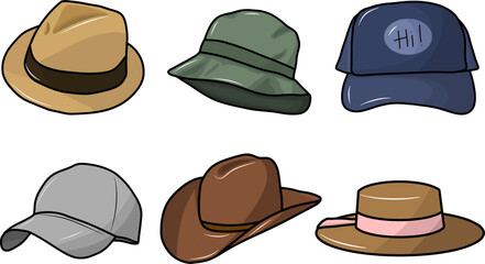 collection of hats