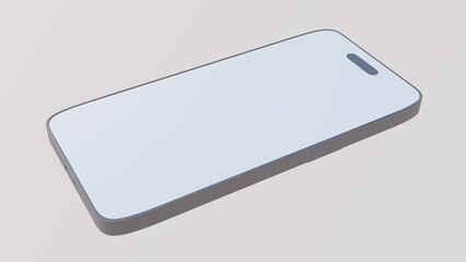 3d rendered phone with blank screen illustration