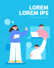 New Semester Character Poster Template
