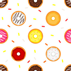 Fototapeta premium seamless pattern with donuts