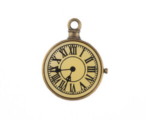 Plakat vintage yellow clock face isolated on white background