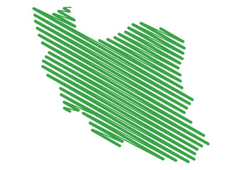 Scribble Style Map Of Iran